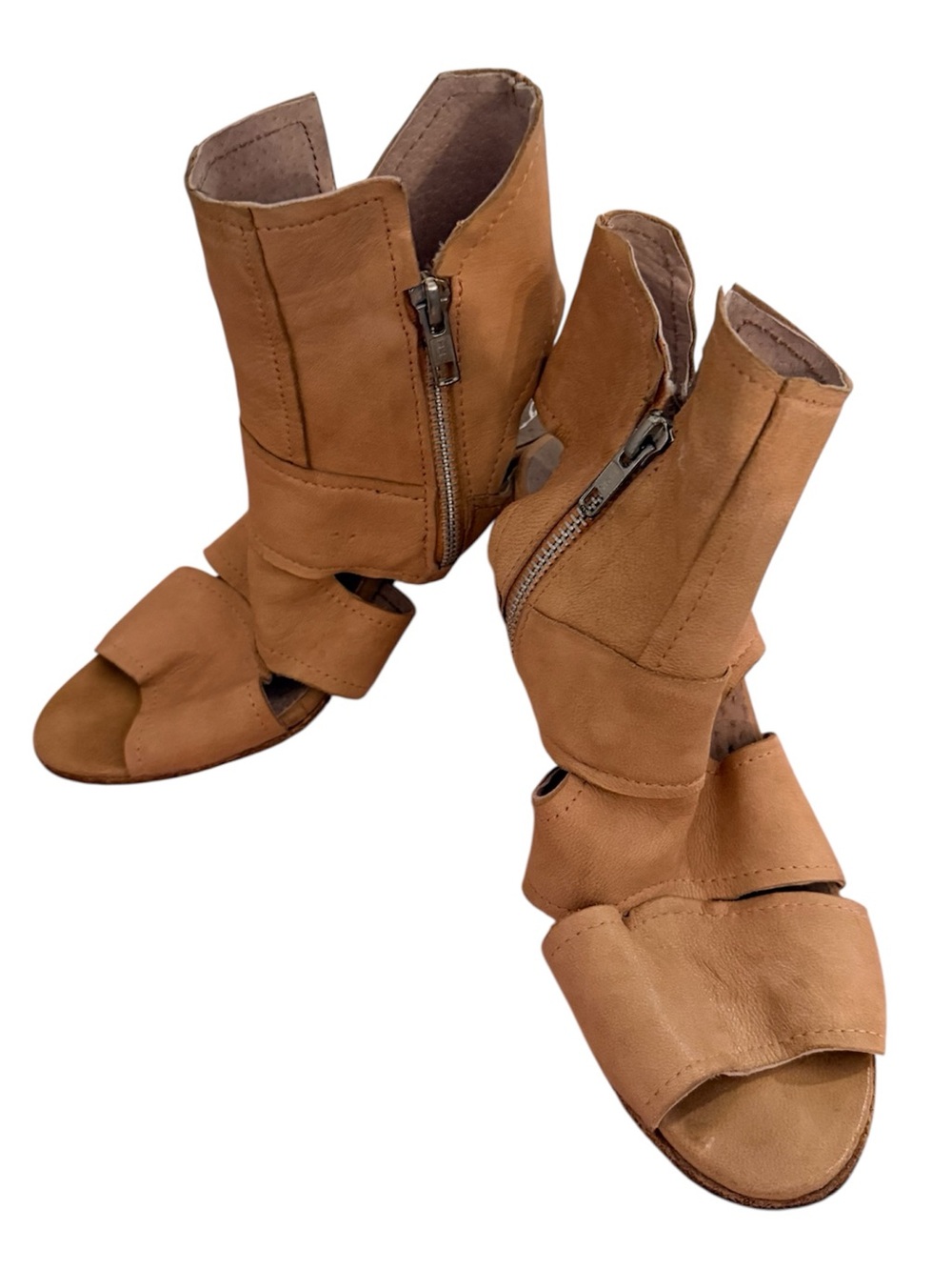 Free People Effie Block Heel Peep Toe Heels, size 38